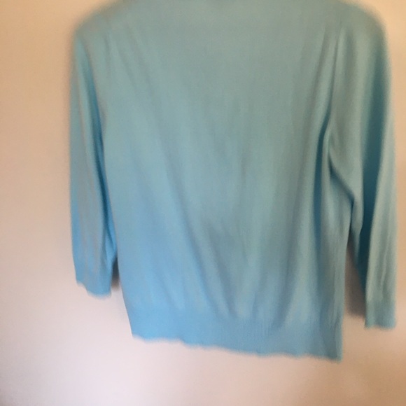 Talbots | Blue Ruffle Button Cardigan | Size M - Picture 5 of 6